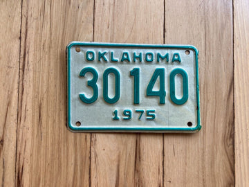 1975 Oklahoma Motorcycle License Plate