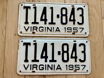 Pair of 1957 Virginia Truck License Plates