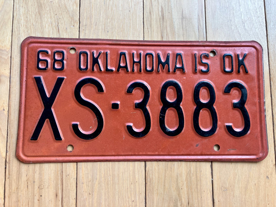 1968 Oklahoma License Plate