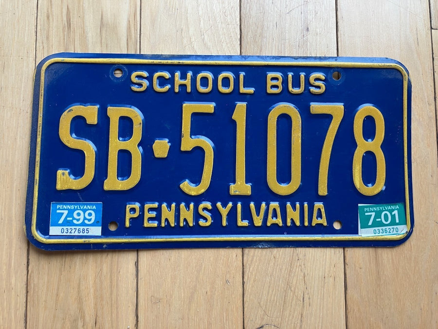 1999 Pennsylvania School Bus License Plate