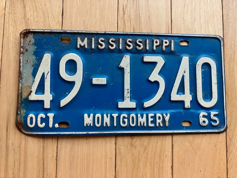 1965 Mississippi Montgomery County License Plate