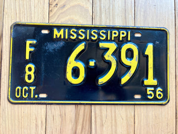1956 Mississippi License Plate