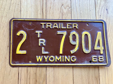 1968 Wyoming Trailer License Plate