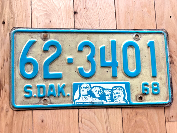 1968 South Dakota License Plate