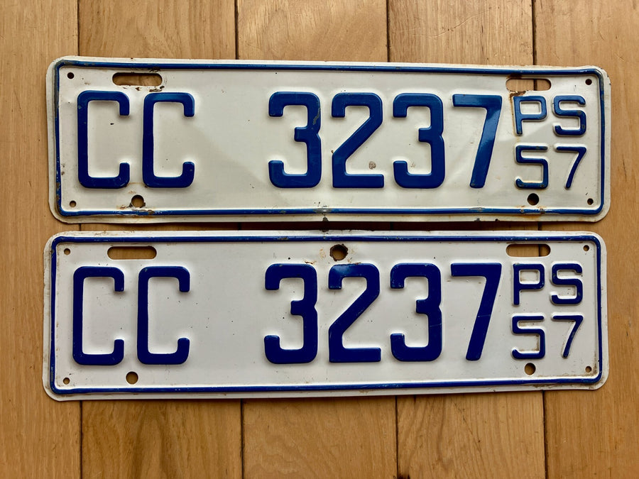 Pair Of 1957 Washington State Common Carrier License Plates