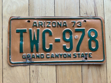 1973 Arizona License Plate - MVD YOM Clear