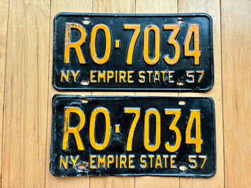 Pair of 1957 New York License Plates