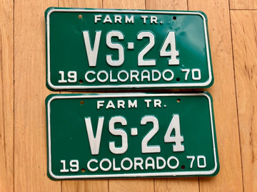 Pair of 1970 Colorado Farm Tractor License Plates