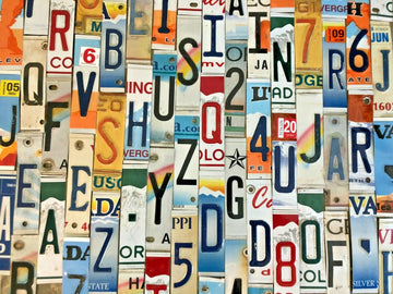 Worn & Faded License Plate Letters and Numbers to Build Your Own Signs
