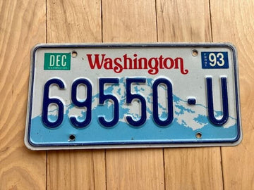 1993 Washington State Truck License Plate (Check With DOL First For YOM)