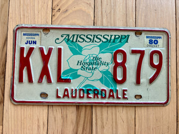 1980 Mississippi Lauderdale County License Plate