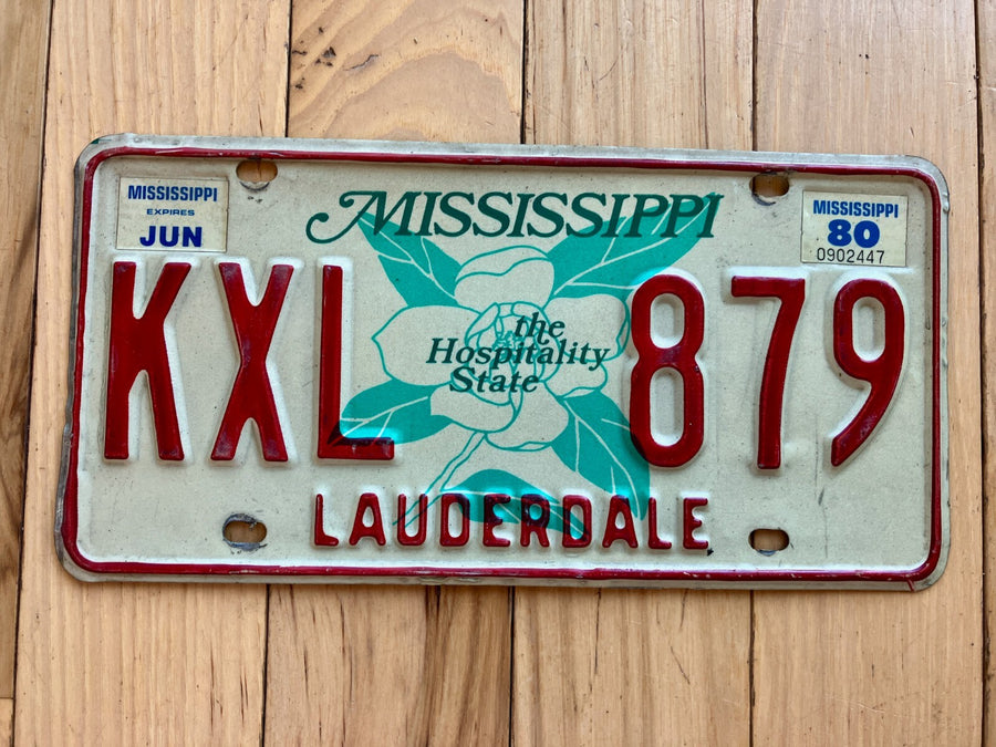 1980 Mississippi Lauderdale County License Plate