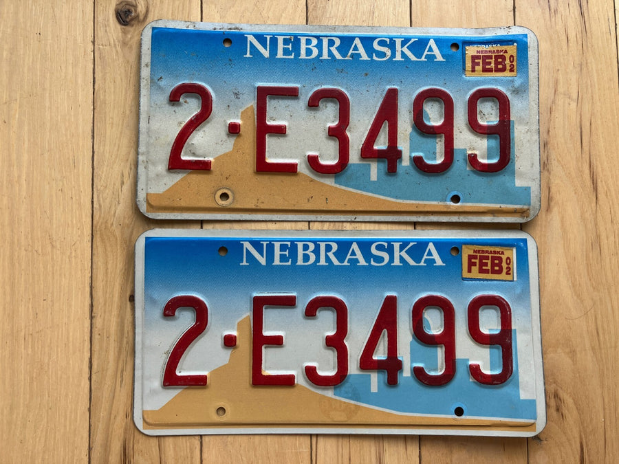 Pair Of 2002 Nebraska License Plates