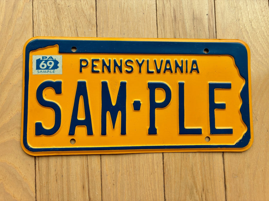 1969 Pennsylvania Sample License Plate