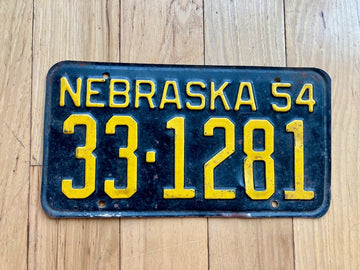 1954 Nebraska License Plate