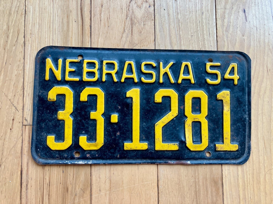 1954 Nebraska License Plate