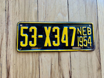 1954 Nebraska Farm Trailer License Plate