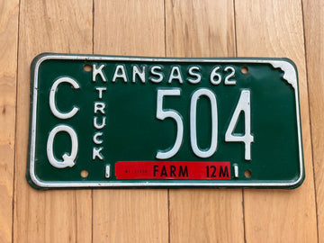 1962 Kansas Truck License Plate