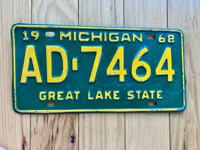 1968 Michigan License Plate