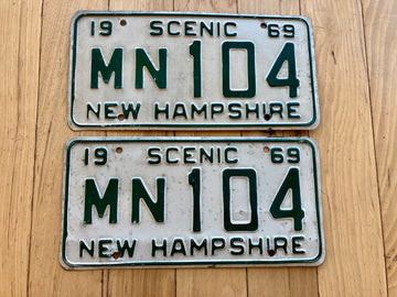 Pair of 1969 New Hampshire License Plates
