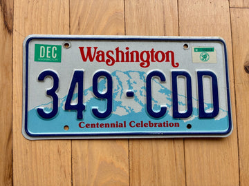 1989 Washington State License Plate (Check W/ DOL First For YOM)