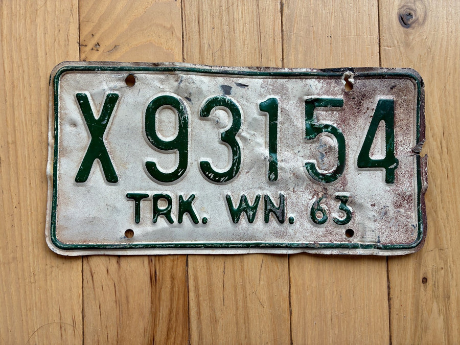 1963 Washington State Truck License Plate