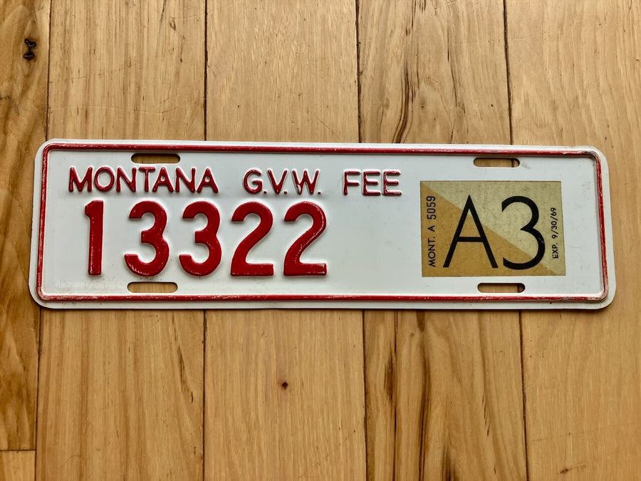 1969 Montana Gross Vehicle Weight Fee License Plate