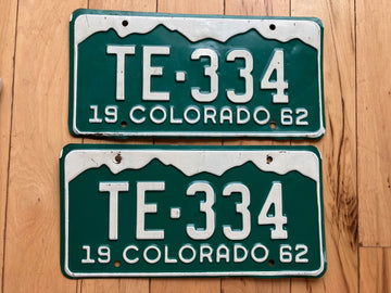 Pair of 1962 Colorado License Plates