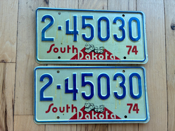 Pair of 1974 South Dakota License Plates