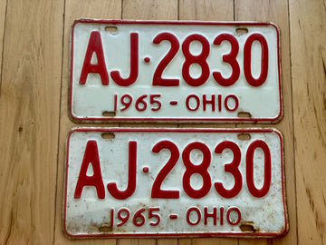 Pair of 1965 Ohio License Plates