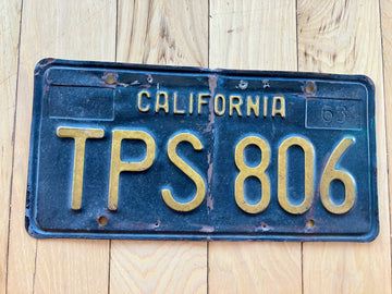 1963 California License Plate
