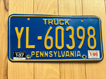 1997 1998 Pennsylvania Truck License Plate