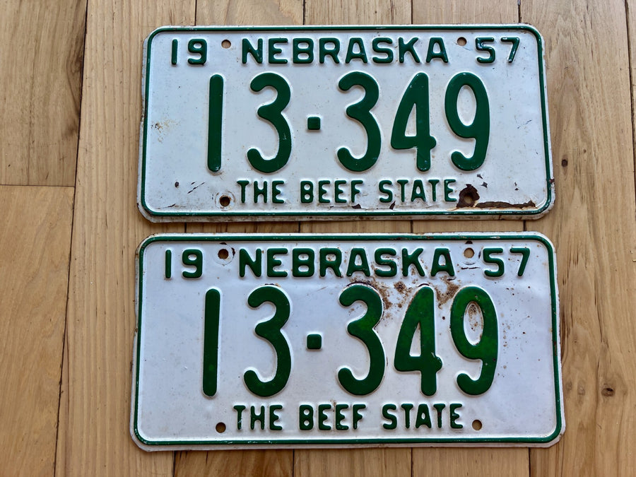 Pair of 1957 Nebraska License Plates