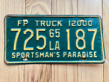 1965 Louisiana Forest Products (FP) License Plate
