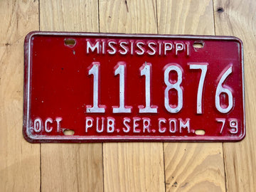 1979 Mississippi Public Service Commission License Plate