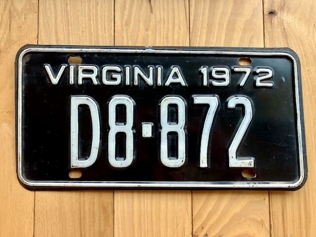 1972 Virginia License Plate
