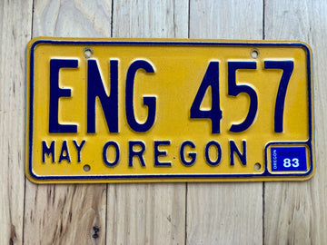 1983 Oregon License Plate