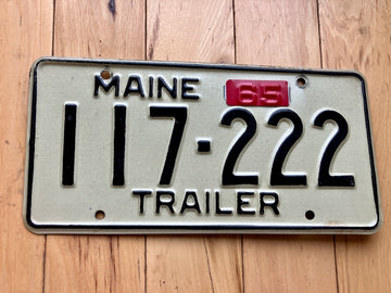 1965 Maine Trailer License Plate