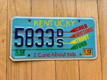 2014 Kentucky I Care About Kids Child Victims Trust Fund License Plate