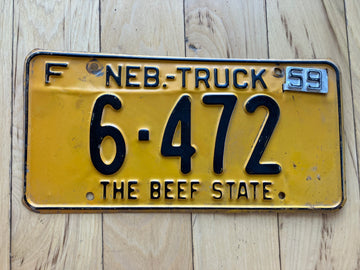 1959 Nebraska Farm Truck License Plate