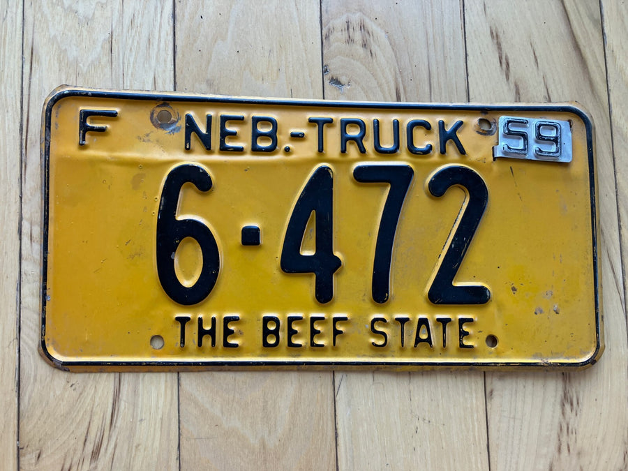 1959 Nebraska Farm Truck License Plate