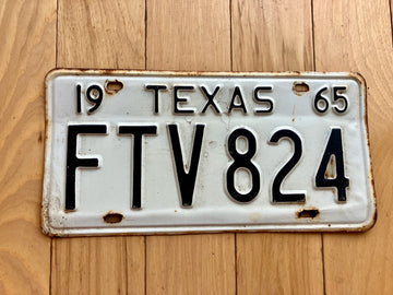 1965 Texas License Plate