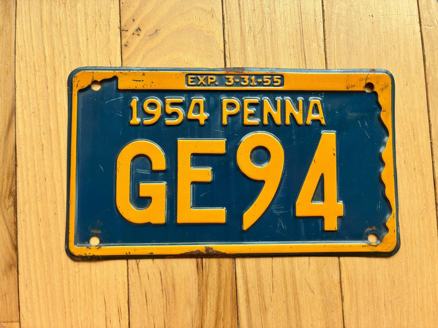 1954 1955 Pennsylvania License Plate