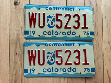 Pair of 1975 Colorado License Plates