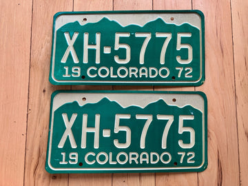 Pair of 1972 Colorado License Plates