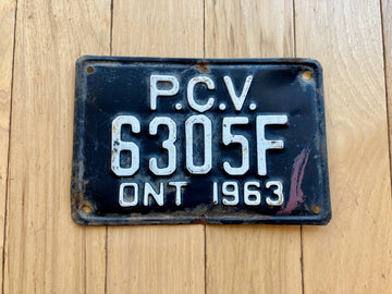 1963 Ontario Public Commercial Vehicle License Plate