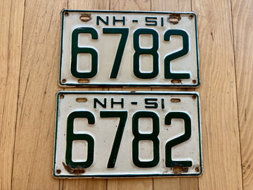 Pair of 1951 New Hampshire License Plates