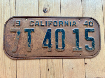 1940 California License Plate