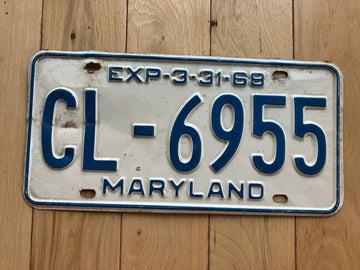 1968 Maryland License Plate