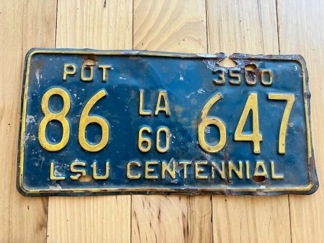 1960 Louisiana License Plate 
